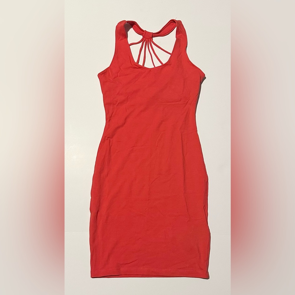 GUESS Coral Strappy back Body Con Mini Dress sz XS